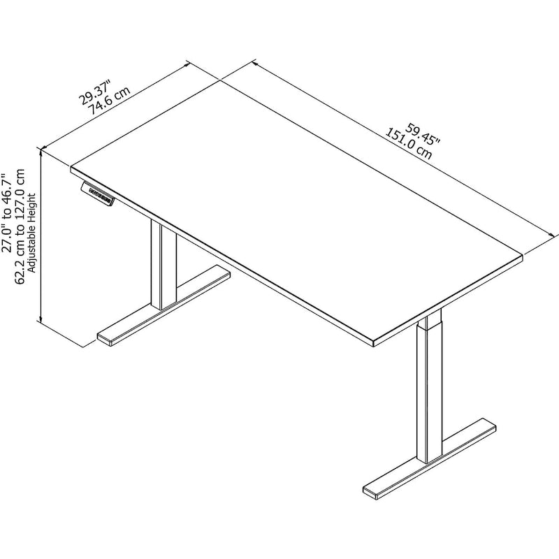 Elektrisch höhenverstellbarer Stehschreibtisch 60x30