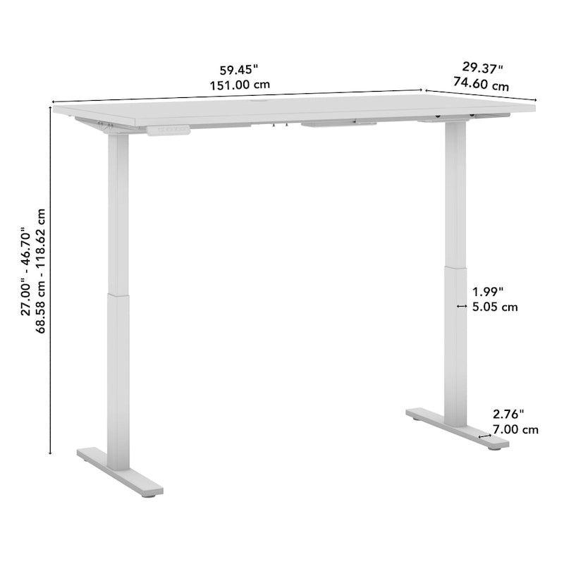 Elektrisch höhenverstellbarer Stehschreibtisch 60x30