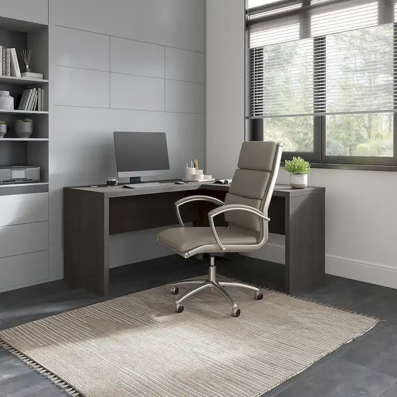 L-förmiger Büroschreibtisch 60W mit Anbau und 36W Rückläufer