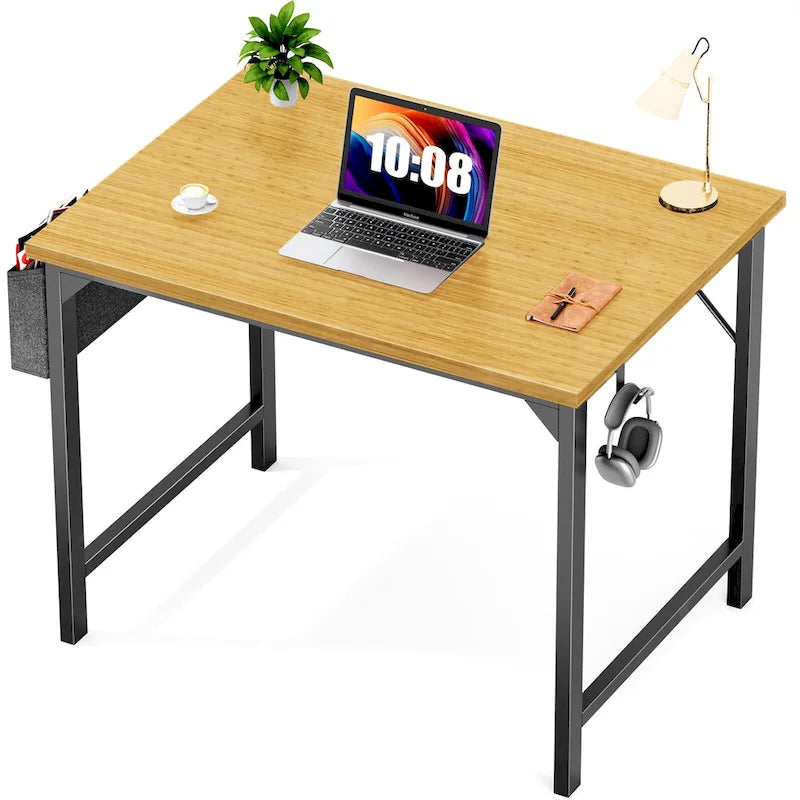 Moderner Computerschreibtisch mit Aufbewahrungstasche und Kopfhörerhaken