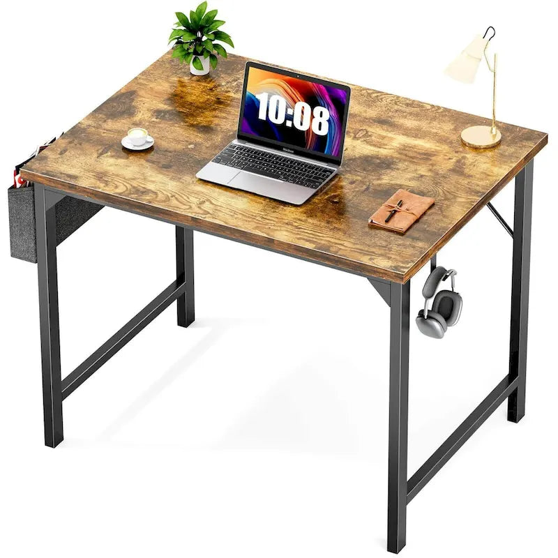 Moderner Computerschreibtisch mit Aufbewahrungstasche und Kopfhörerhaken
