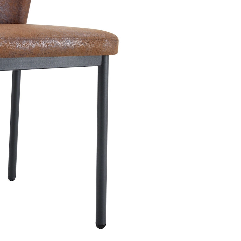 Stühle-Set (6 Stück) mit hoher Belastbarkeit und schwarzen Metallbeinen