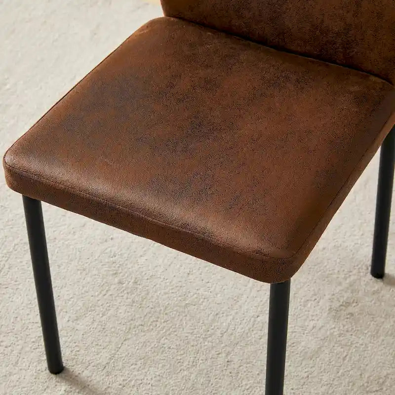 Stühle-Set (6 Stück) mit hoher Belastbarkeit und schwarzen Metallbeinen