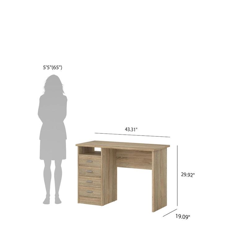 Schreibtisch mit 4 Schubladen und fester Ablage