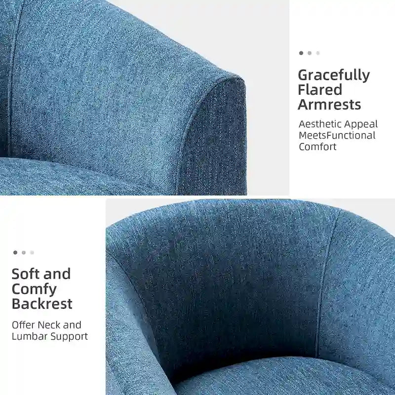 Gepolsterter Drehsessel im Fass-Design, 2er-Set