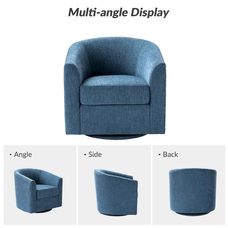 Gepolsterter Drehsessel im Fass-Design, 2er-Set