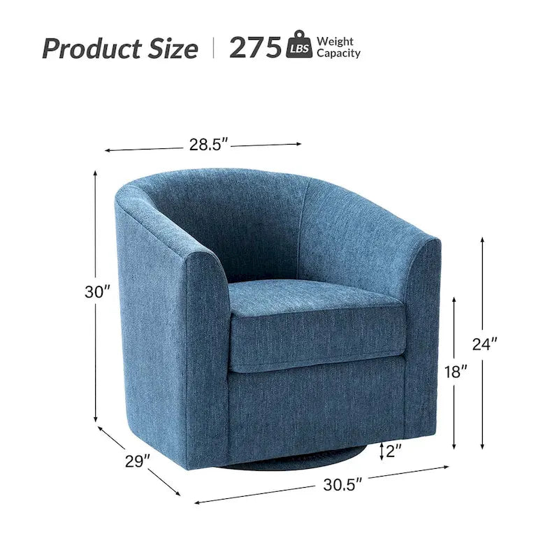 Gepolsterter Drehsessel im Fass-Design, 2er-Set
