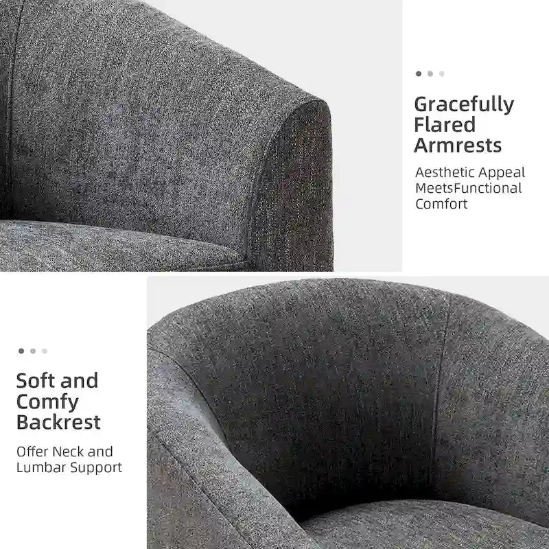Gepolsterter Drehsessel im Fass-Design, 2er-Set