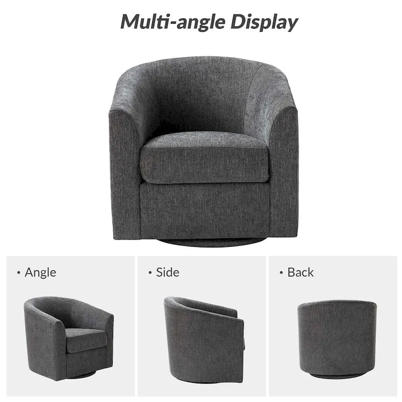 Gepolsterter Drehsessel im Fass-Design, 2er-Set