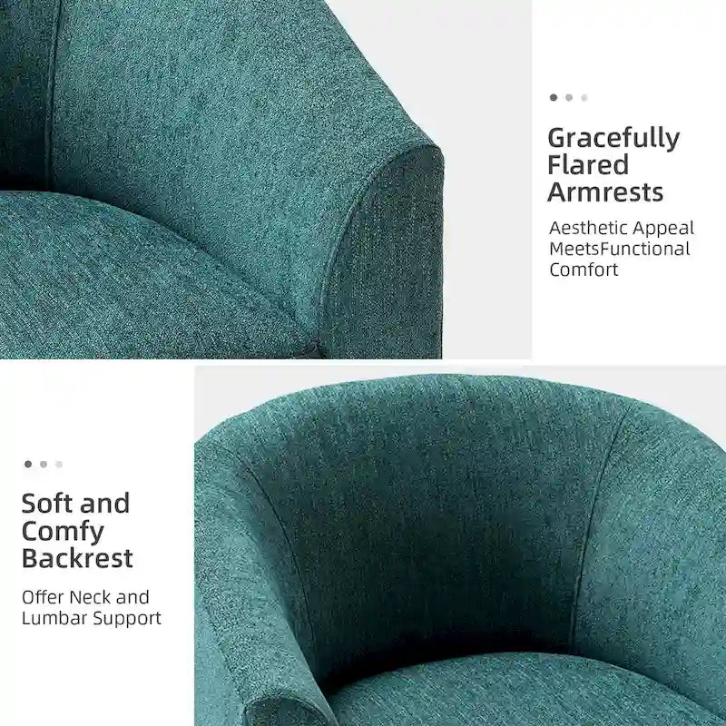 Gepolsterter Drehsessel im Fass-Design, 2er-Set