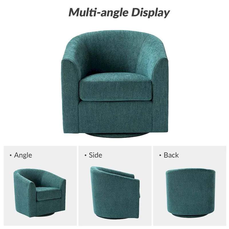 Gepolsterter Drehsessel im Fass-Design, 2er-Set