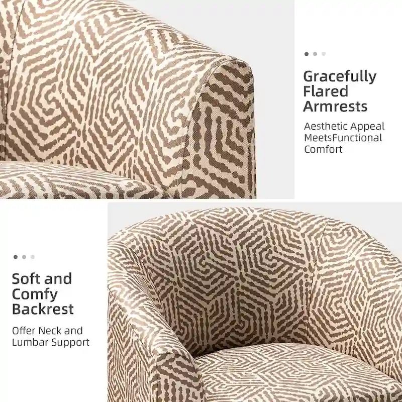 Gepolsterter Drehsessel im Fass-Design, 2er-Set