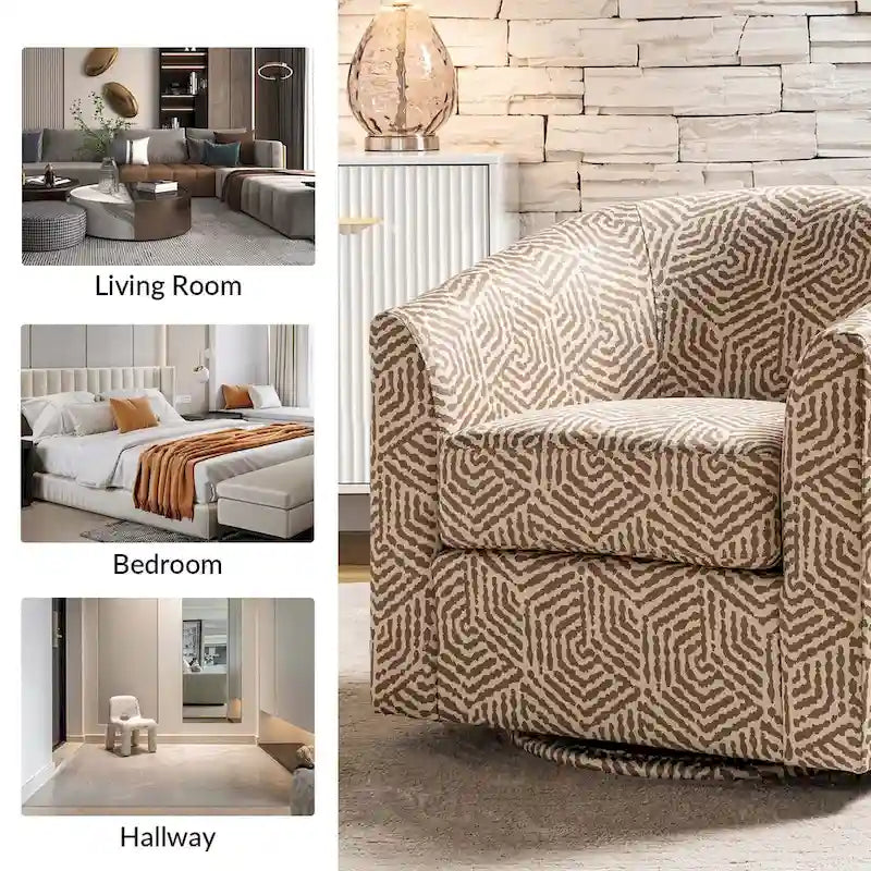 Gepolsterter Drehsessel im Fass-Design, 2er-Set