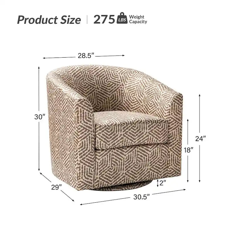 Gepolsterter Drehsessel im Fass-Design, 2er-Set