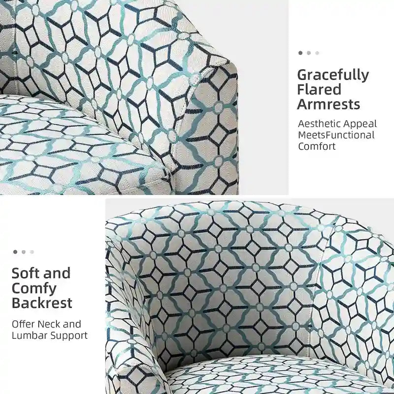 Gepolsterter Drehsessel im Fass-Design, 2er-Set