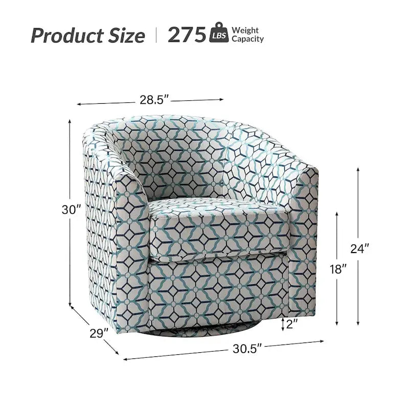 Gepolsterter Drehsessel im Fass-Design, 2er-Set