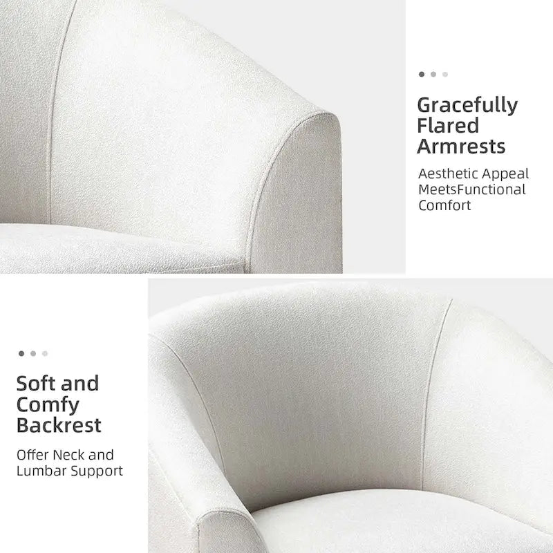 Gepolsterter Drehsessel im Fass-Design, 2er-Set