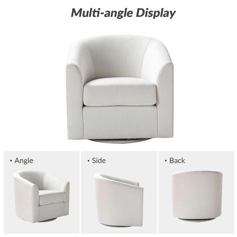 Gepolsterter Drehsessel im Fass-Design, 2er-Set