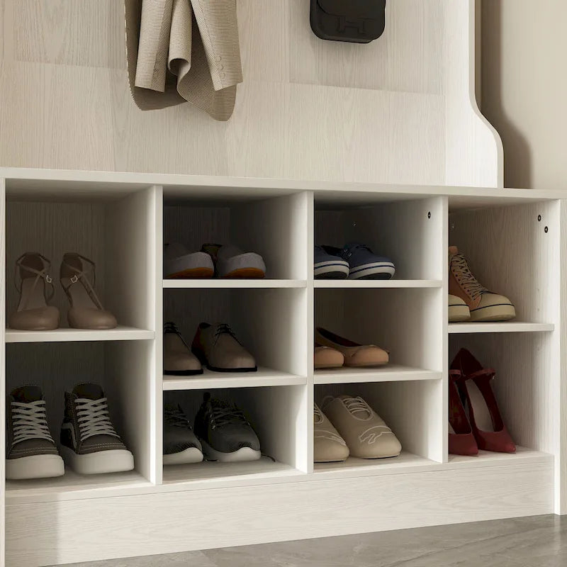 Garderobenbank Schuhschrank Garderobenhaken Weiß