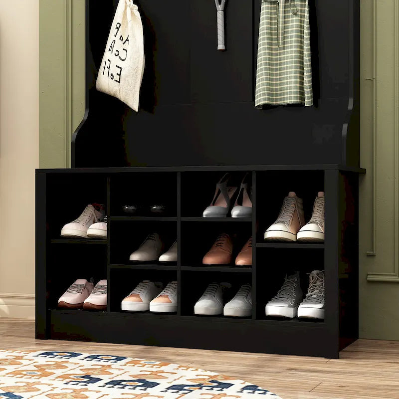 Garderobenbank Schuhschrank Garderobenhaken Weiß