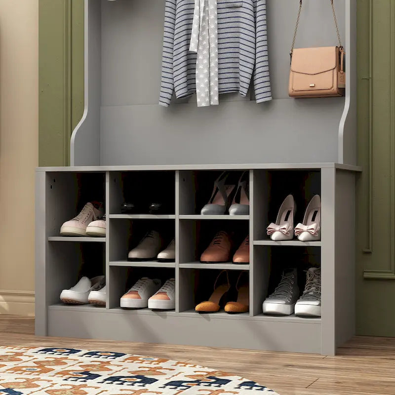 Garderobenbank Schuhschrank Garderobenhaken Weiß