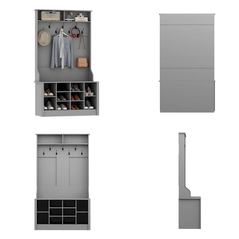 Garderobenbank Schuhschrank Garderobenhaken Weiß