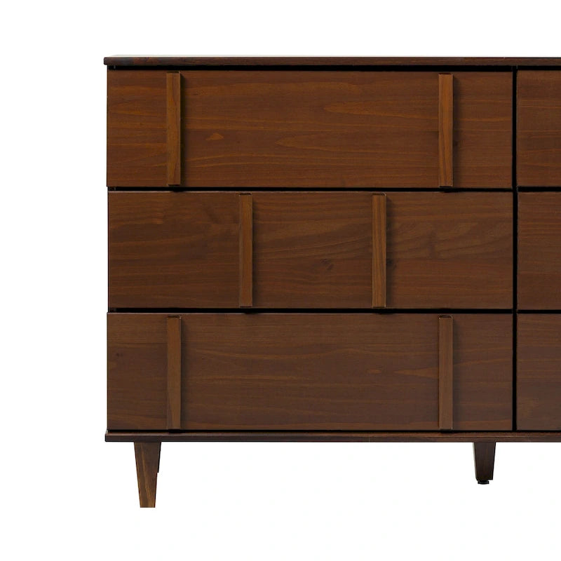 Mid-Century Modern Kommode aus massivem Kiefernholz mit 6 Schubladen