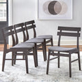 Mid-Century Esszimmerstühle aus Massivholz, 4er-Set