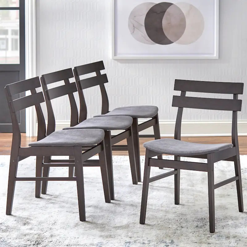 Mid-Century Esszimmerstühle aus Massivholz, 4er-Set