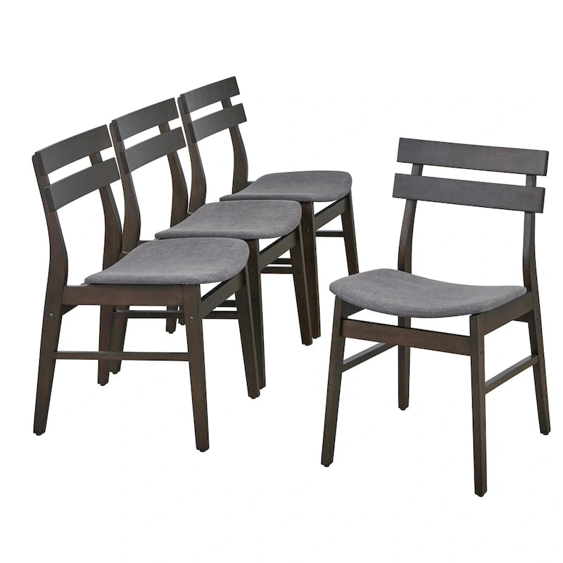 Mid-Century Esszimmerstühle aus Massivholz, 4er-Set