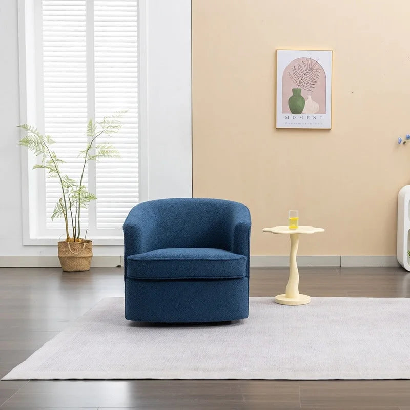 Moderner Bouclé-Akzentsessel mit 360-Grad-Drehfunktion