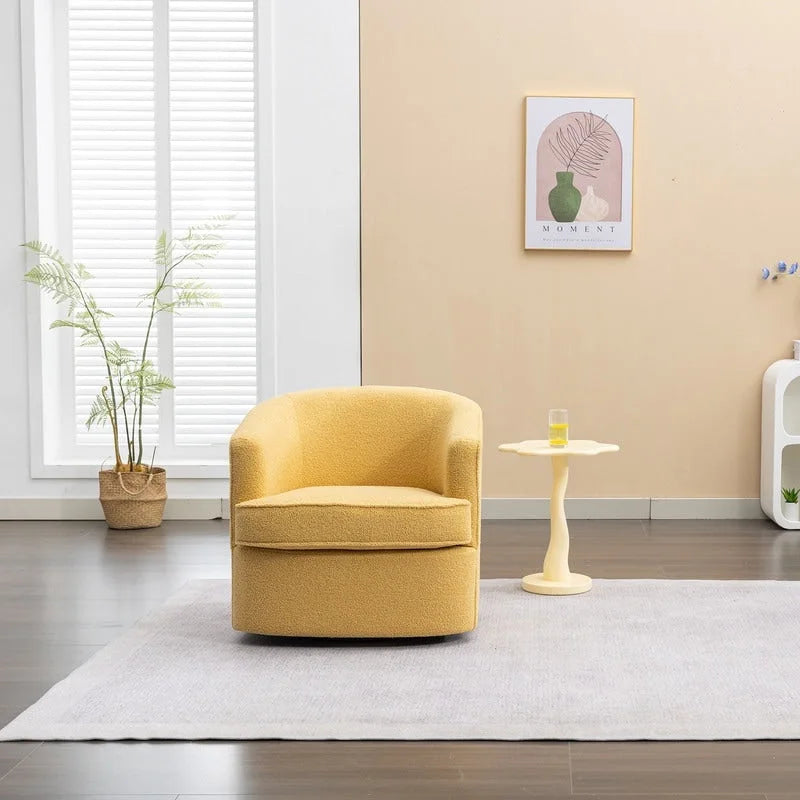 Moderner Bouclé-Akzentsessel mit 360-Grad-Drehfunktion