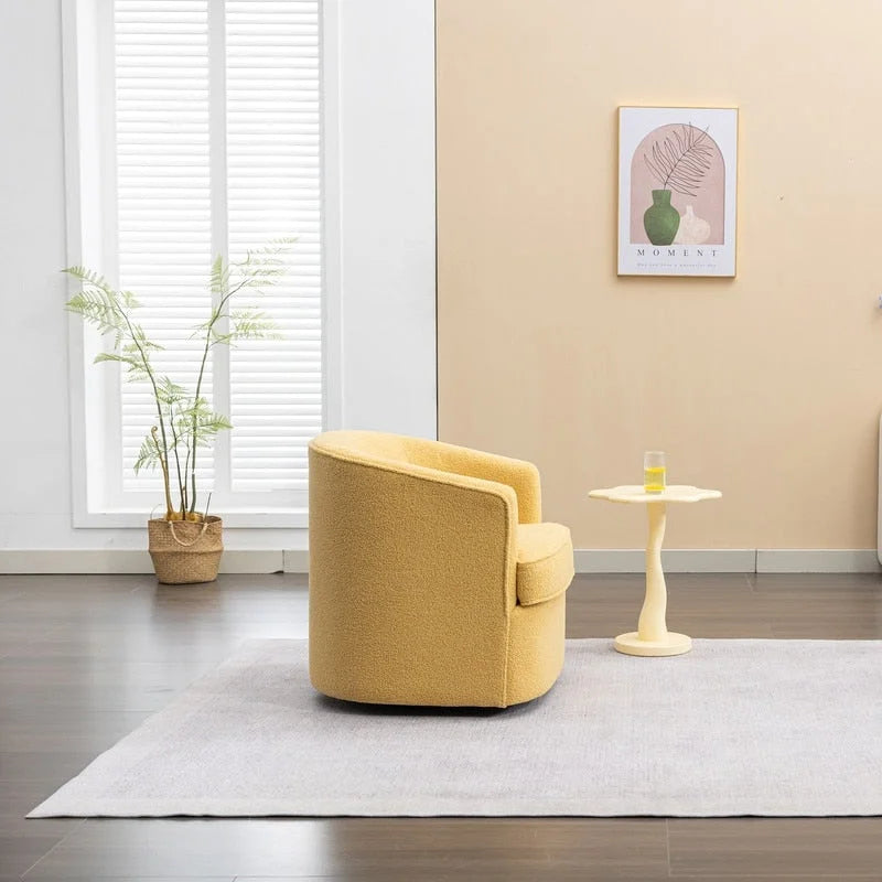 Moderner Bouclé-Akzentsessel mit 360-Grad-Drehfunktion