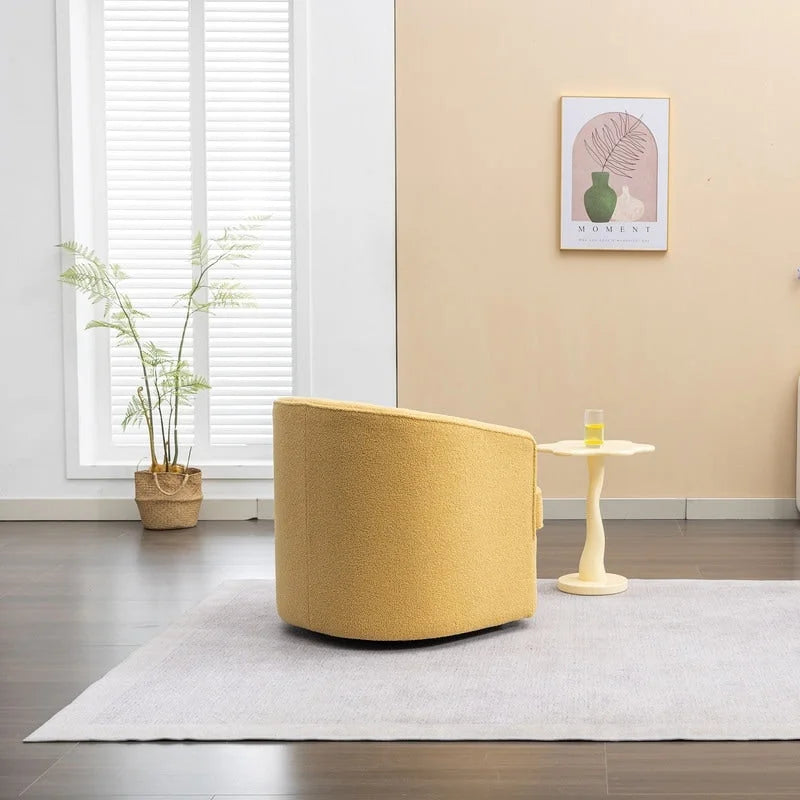 Moderner Bouclé-Akzentsessel mit 360-Grad-Drehfunktion