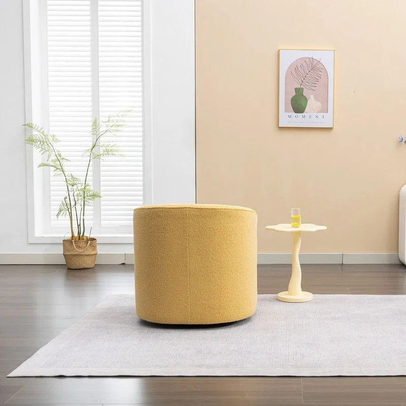Moderner Bouclé-Akzentsessel mit 360-Grad-Drehfunktion