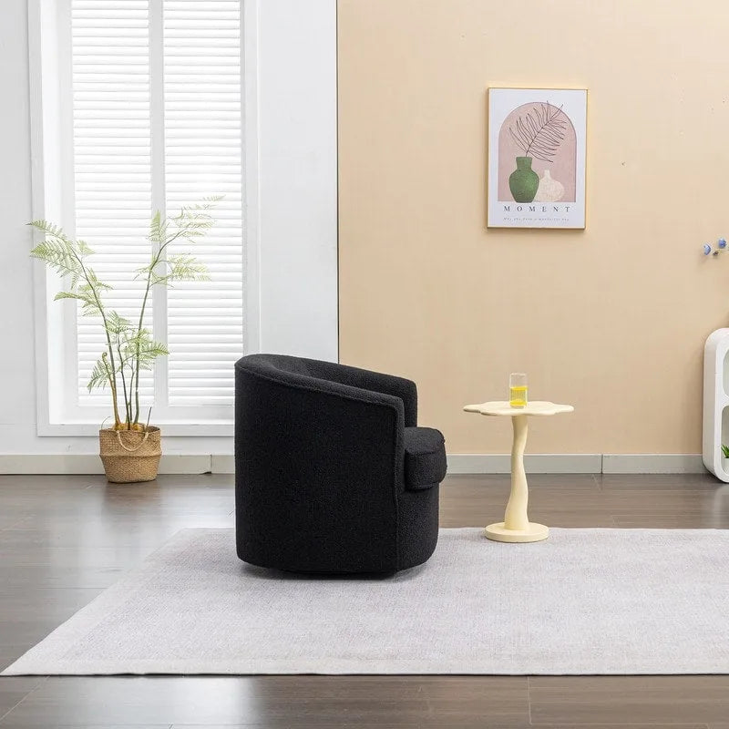 Moderner Bouclé-Akzentsessel mit 360-Grad-Drehfunktion
