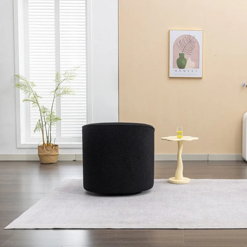 Moderner Bouclé-Akzentsessel mit 360-Grad-Drehfunktion