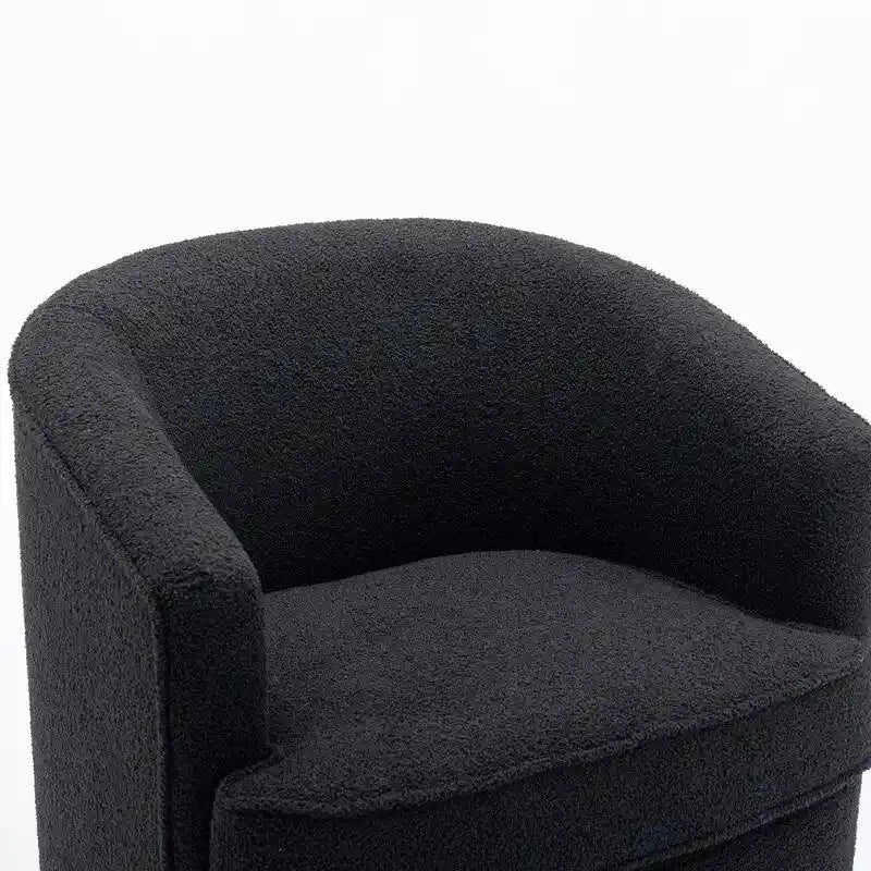 Moderner Bouclé-Akzentsessel mit 360-Grad-Drehfunktion