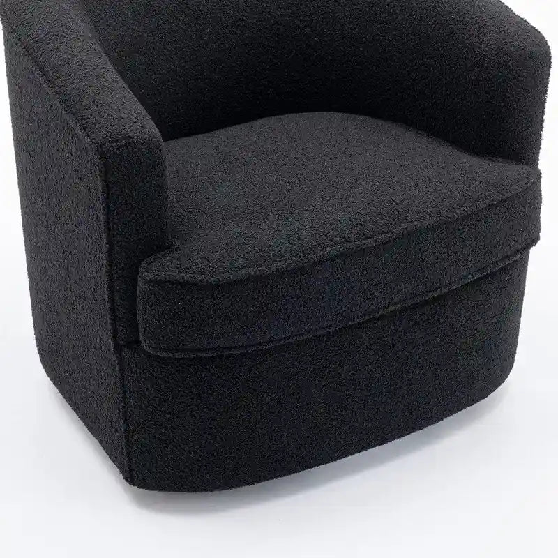 Moderner Bouclé-Akzentsessel mit 360-Grad-Drehfunktion