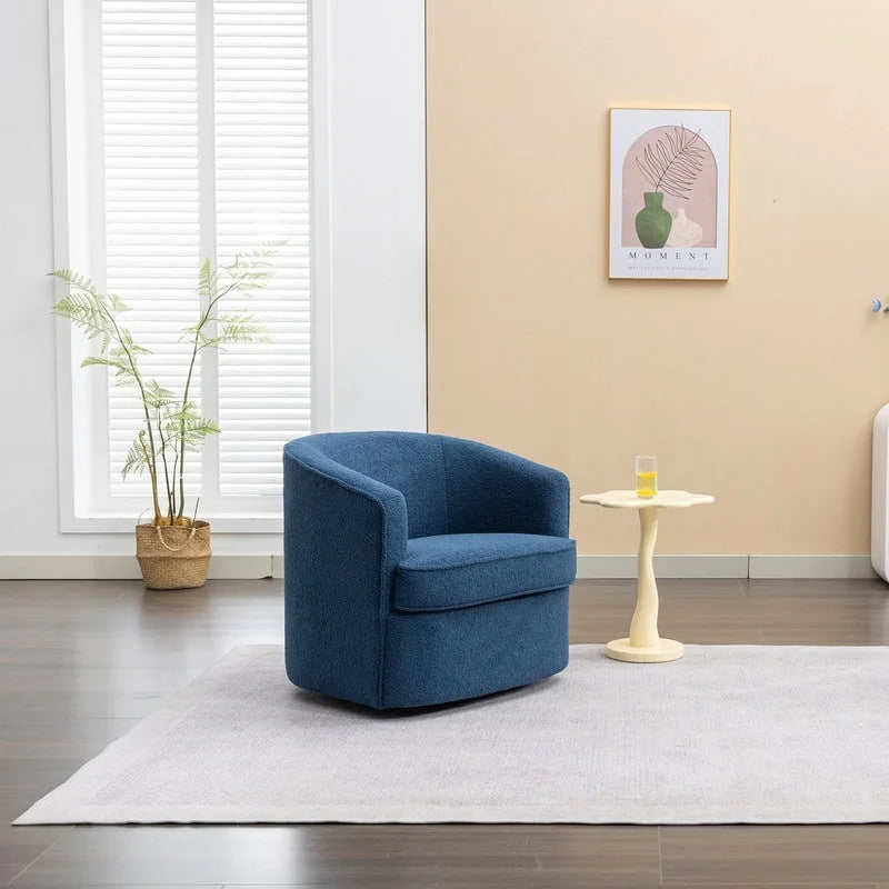 Moderner Bouclé-Akzentsessel mit 360-Grad-Drehfunktion