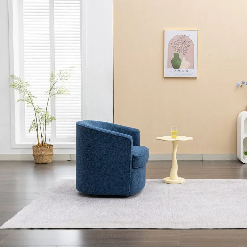 Moderner Bouclé-Akzentsessel mit 360-Grad-Drehfunktion