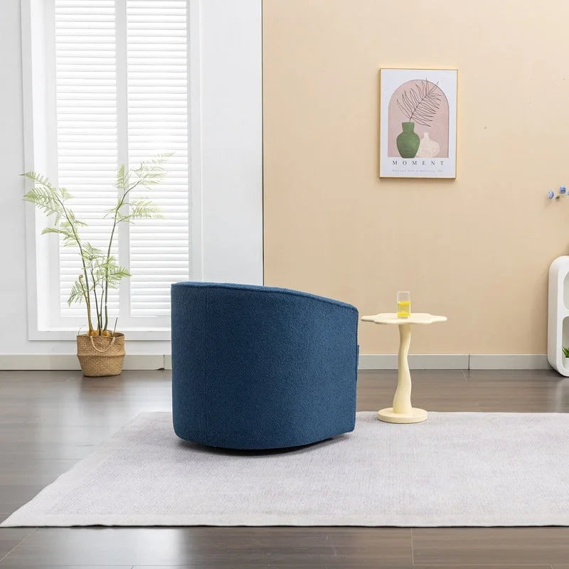 Moderner Bouclé-Akzentsessel mit 360-Grad-Drehfunktion