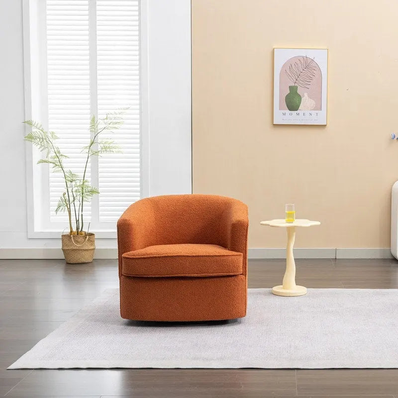 Moderner Bouclé-Akzentsessel mit 360-Grad-Drehfunktion