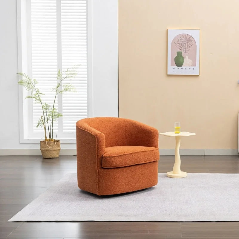 Moderner Bouclé-Akzentsessel mit 360-Grad-Drehfunktion