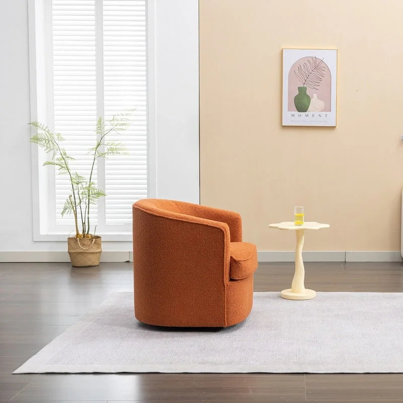 Moderner Bouclé-Akzentsessel mit 360-Grad-Drehfunktion