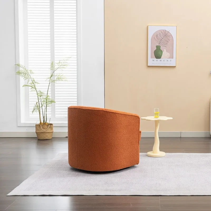 Moderner Bouclé-Akzentsessel mit 360-Grad-Drehfunktion