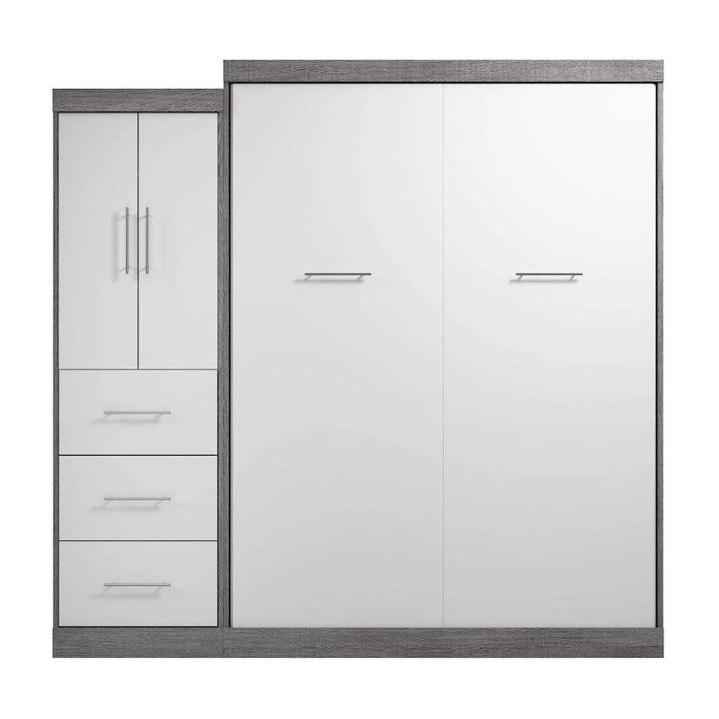 Schrankbett Queen Size mit 90-W-Kleiderschrank