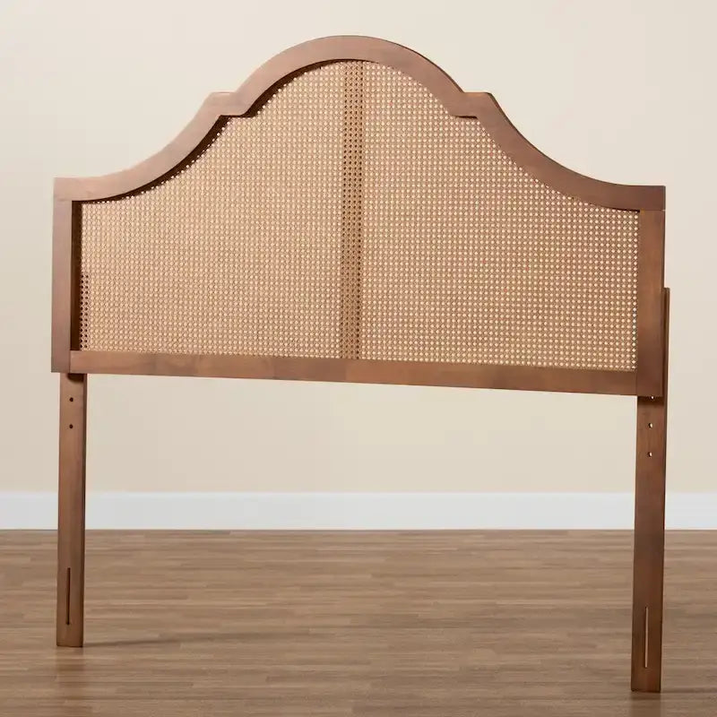 Kopfteil Arch aus Eschen-Nussbaumholz und Rattan, für King- oder Queensize-Betten
