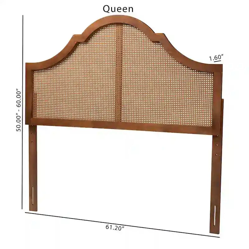 Kopfteil Arch aus Eschen-Nussbaumholz und Rattan, für King- oder Queensize-Betten