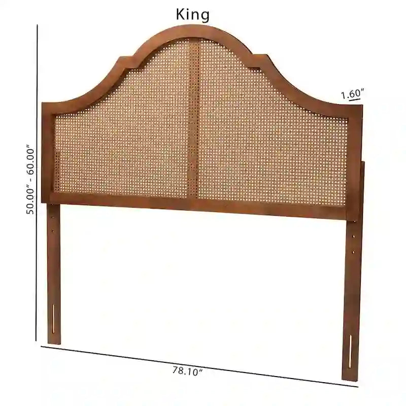 Kopfteil Arch aus Eschen-Nussbaumholz und Rattan, für King- oder Queensize-Betten
